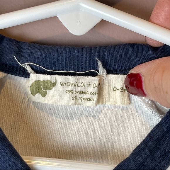 Monica & Andy off white navy guitar kimono wrap one piece 0-3M - Picture 10 of 10